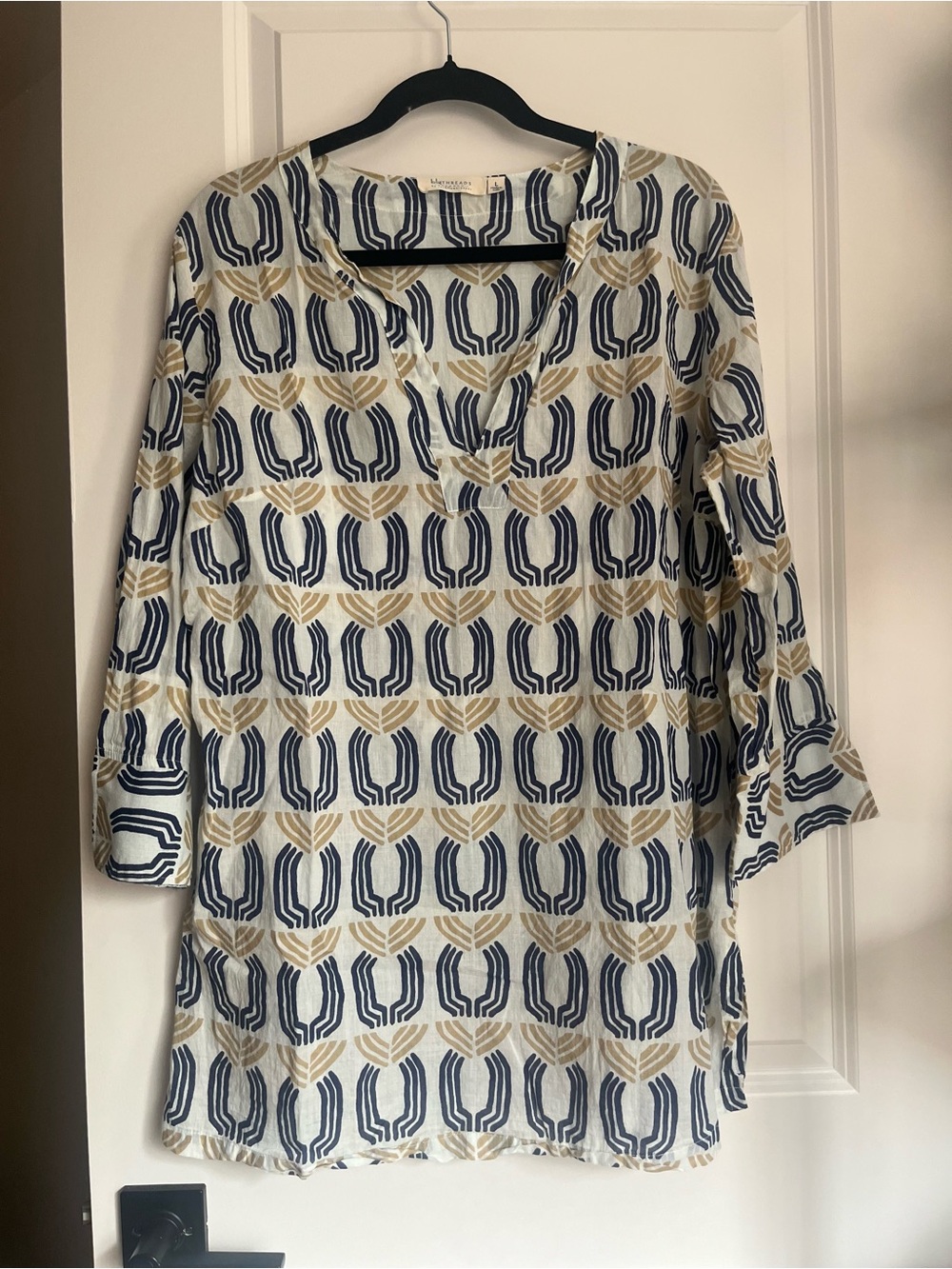 Bluthreads 100% Cotton Boho Geometric Tunic Large